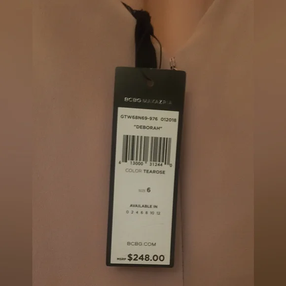 BCBGMaxazria Tea Rose Deborah Asymmetrical Halter Dress size 6 - Picture 5 of 5